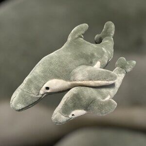 Fiesta Plush Stuffed Animal Mother & Baby Dolphin 24” Large Vintage Toy Gift